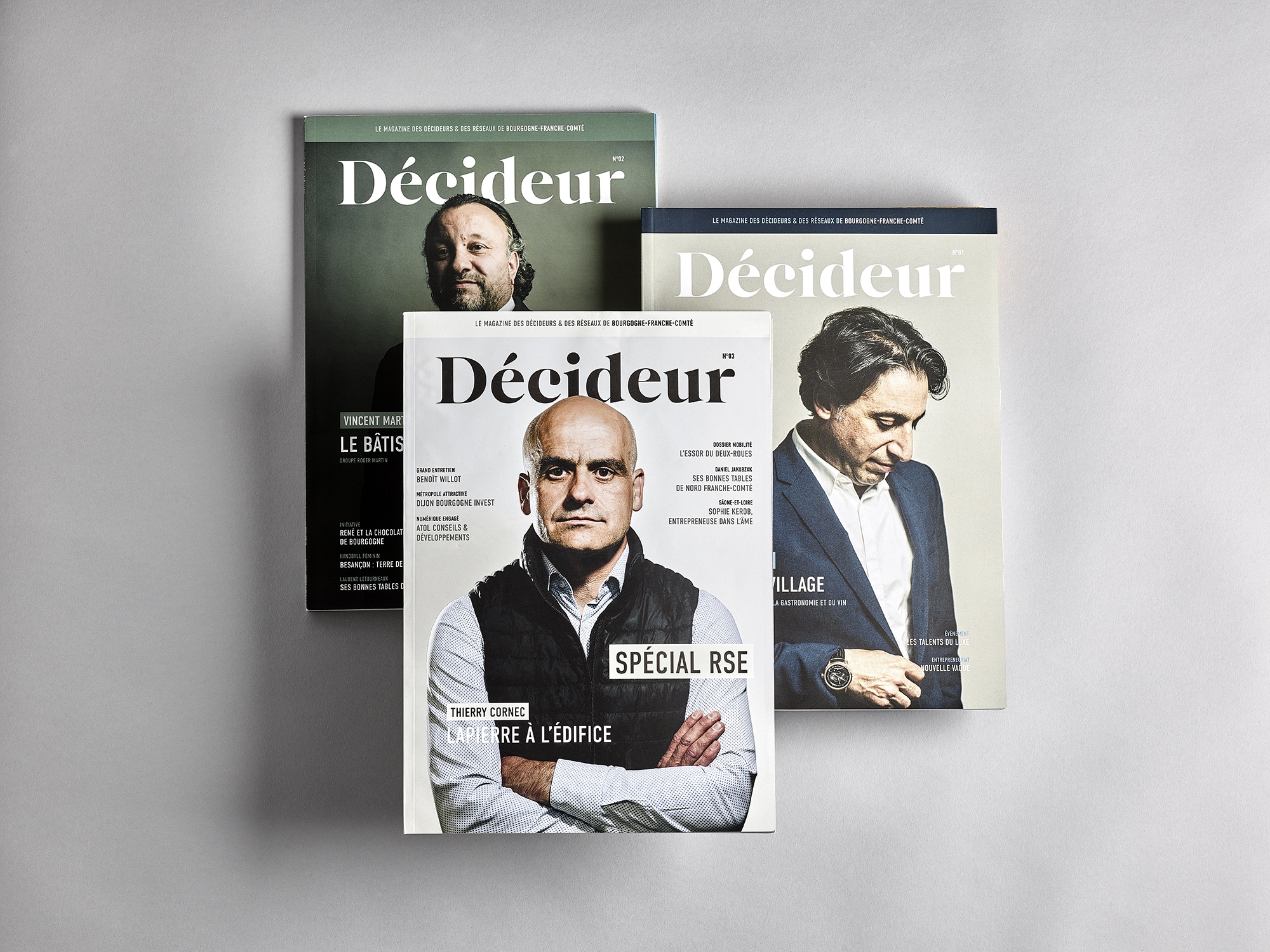 Mise en page Décideur, magazine Bourgogne-Franche-Comté