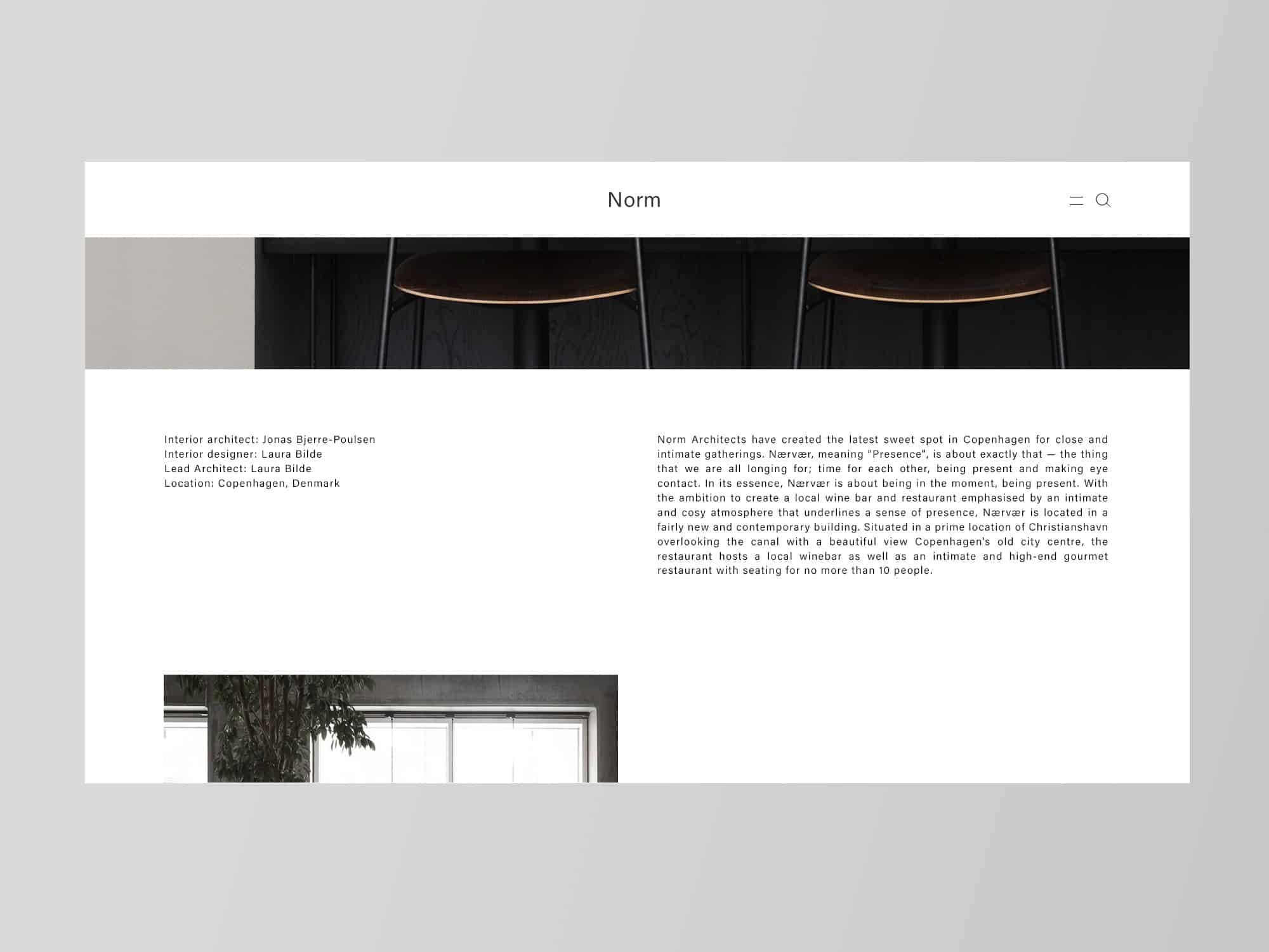 Web design site Norm Architecture