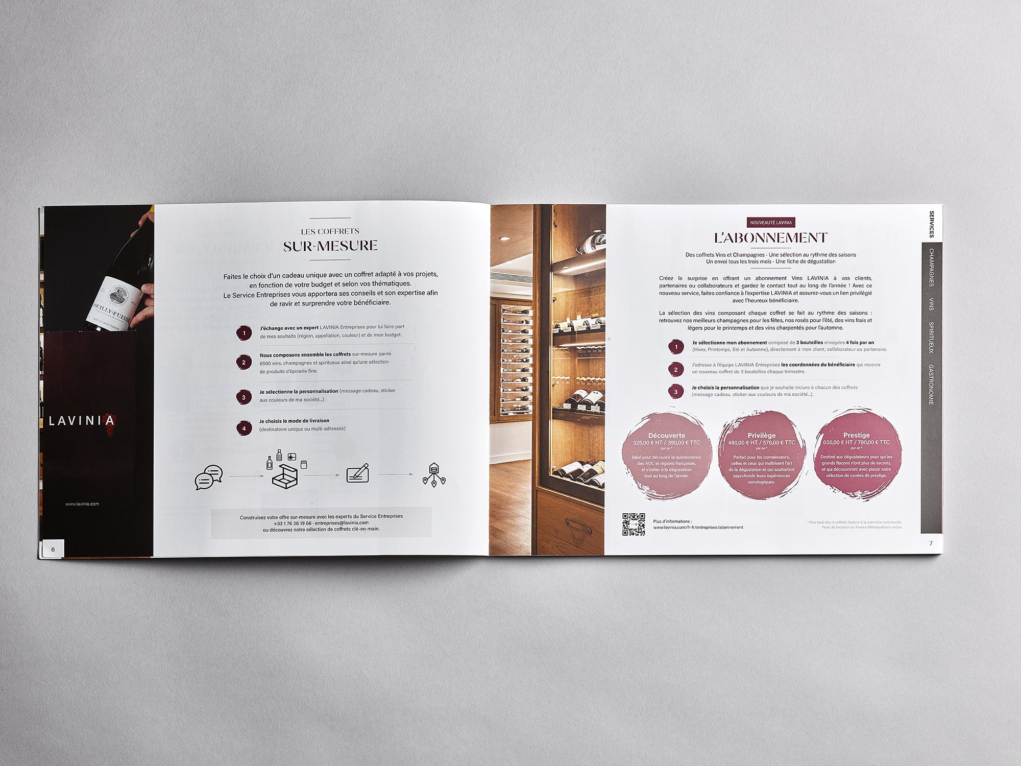 Conception graphique catalogue Lavinia vins et spiritueux