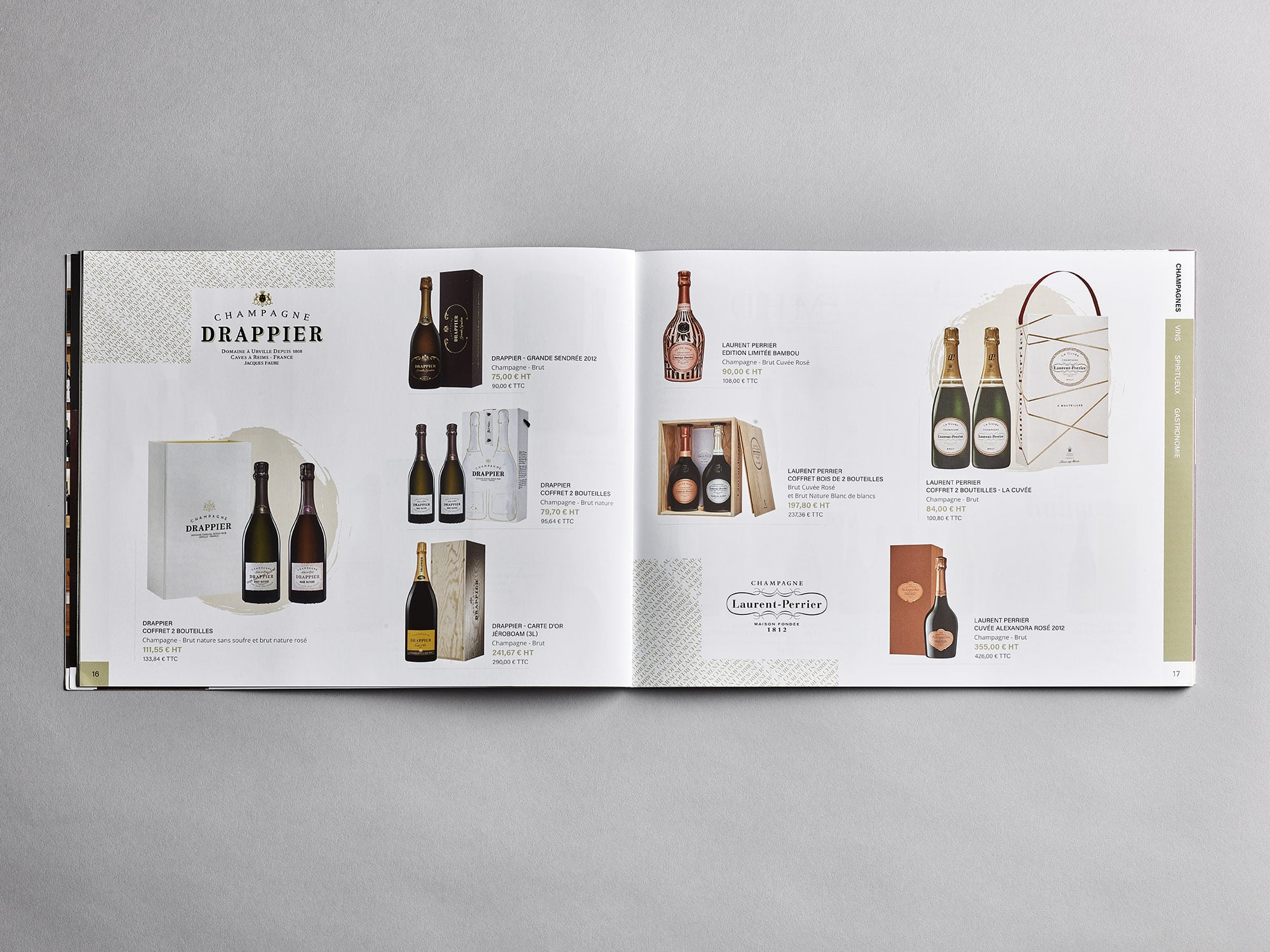 Conception graphique catalogue Lavinia vins et spiritueux