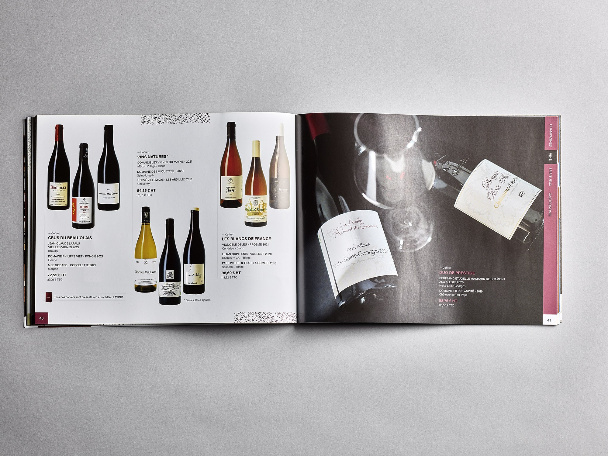 Conception graphique catalogue Lavinia vins et spiritueux