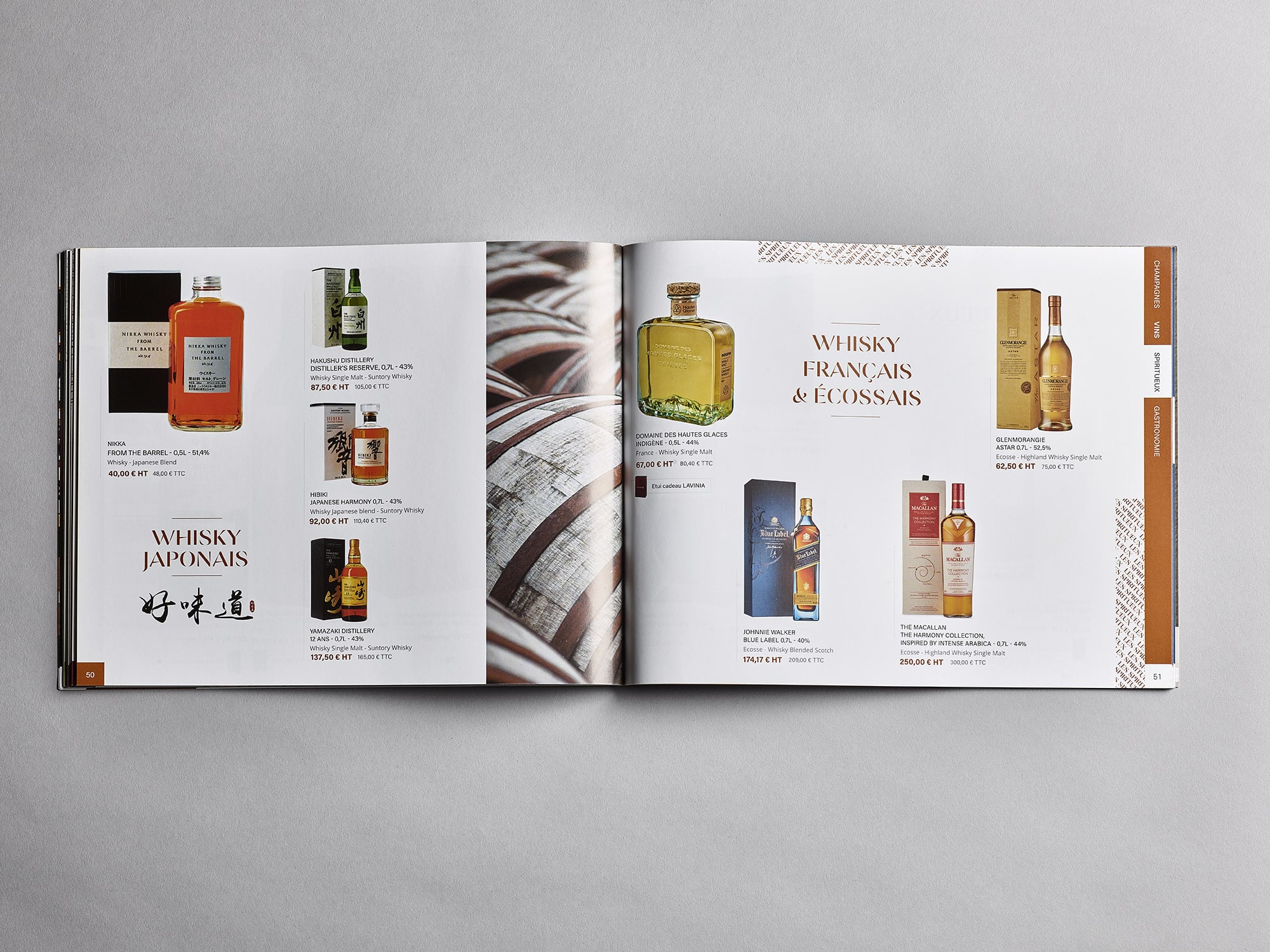 Conception graphique catalogue Lavinia vins et spiritueux