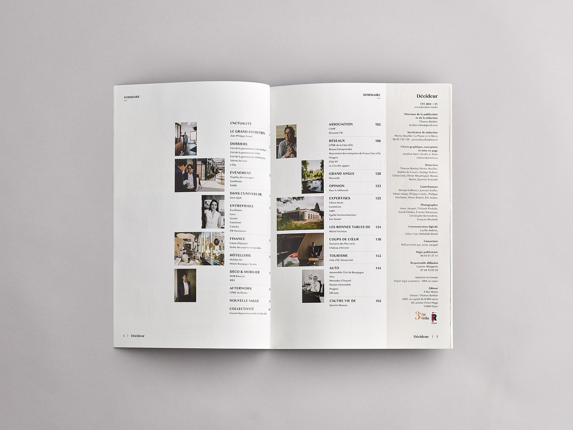 Mise en page Décideur, magazine Bourgogne-Franche-Comté