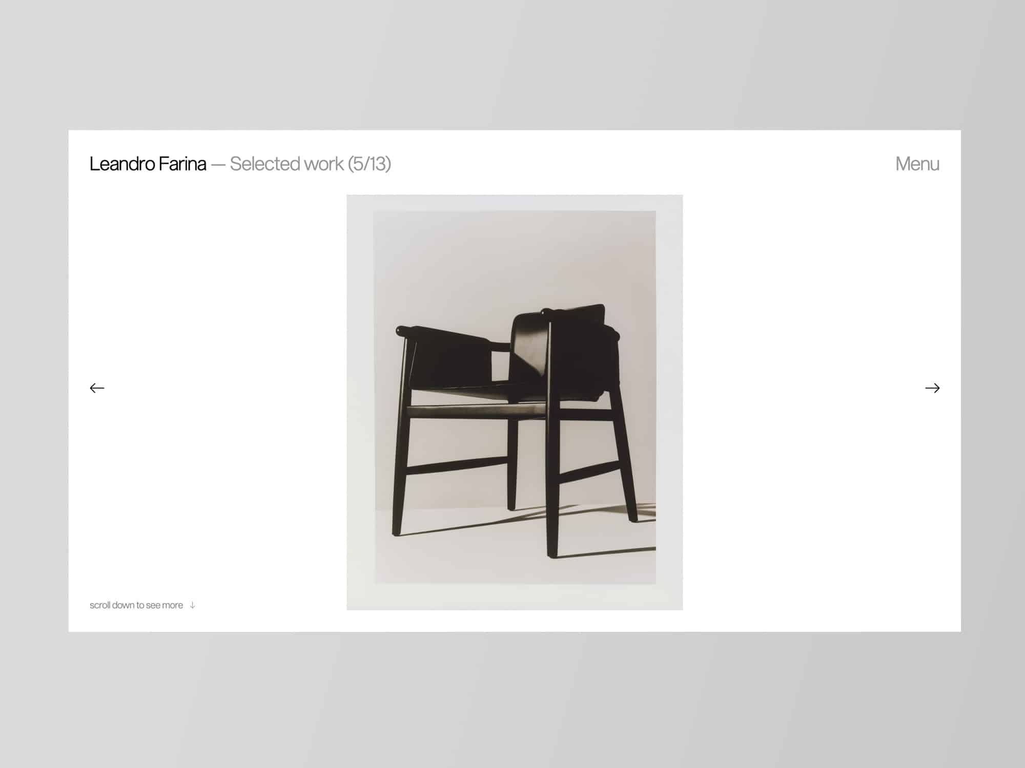 Web design d'un site vitrine pour le photographe Leandro Farina