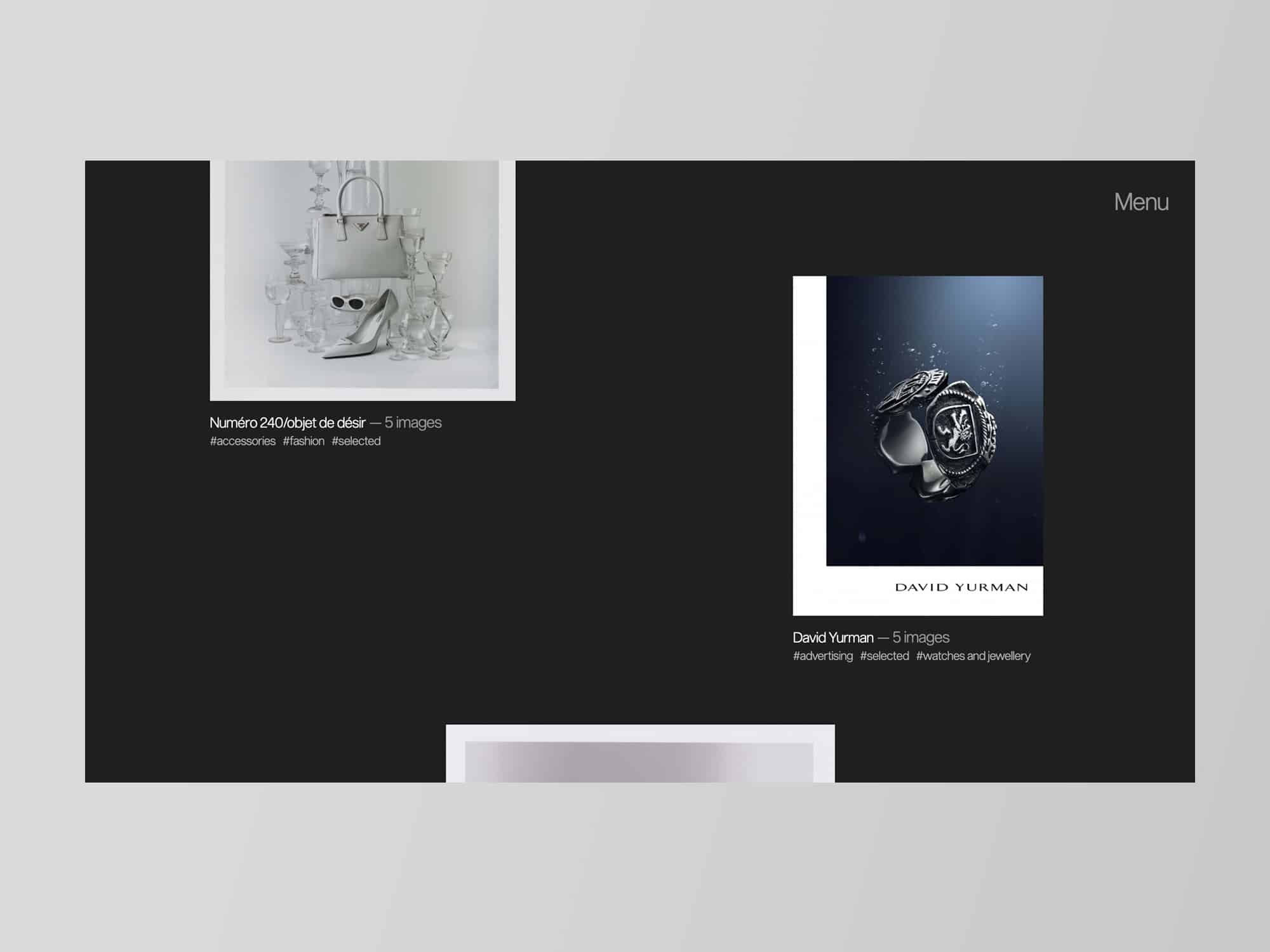 Web design d'un site vitrine pour le photographe Leandro Farina